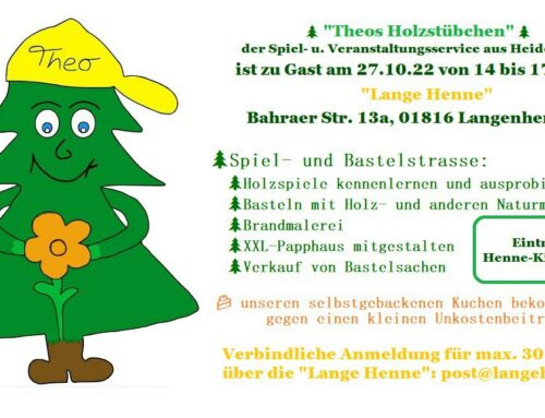 27. Oktober 2022 Bastelangebot in der Langen Henne